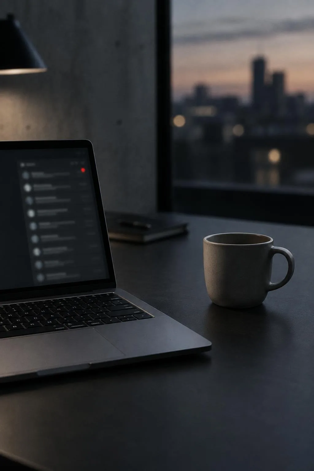 A laptop showing an unanswered web form notification